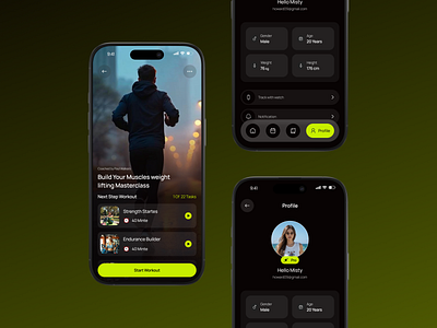 Fitness & Personal Training App UI/UX clean ui design fitness app fitness dashboard fitness ui ux gym app health app lifestyle app mobile app mobile app ui modern ui personal trainer profile ui strength training ui ux design workout planner workout tracker