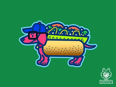 North Side Chicago Dog chicago chicago cubs chicago dog cubbies cubs dachshund harry caray illustration illustrator vector weiner dog