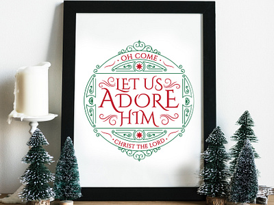 "Let Us Adore Him" Print christmas design graphic design print wall art