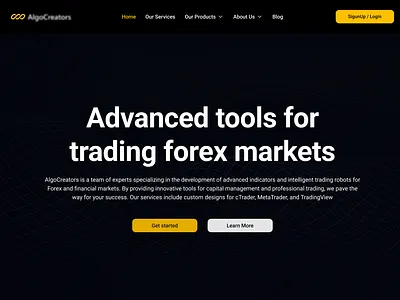 Landing page for trading/crypto/forex app bitcoin crypto design uidesign