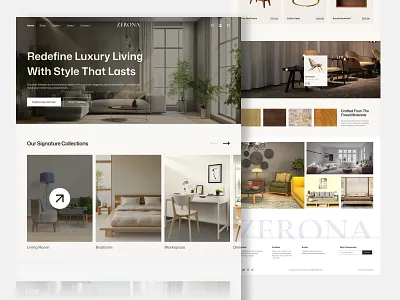 Zerona Website Design figma furniture landing page product design ui ui ux design ux