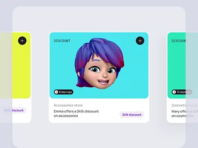 Discount Cards — Banking Widgets Templates banking clean design discount kit templates ui user interface ux widget