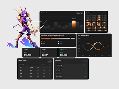 Crypto Analytics UI Component Design 3d illustration analytics chart components crypto dark theme dashboard data analytics desig system design illustration illustration art minimal product design ui ui design components ui elements uiux ux ux components