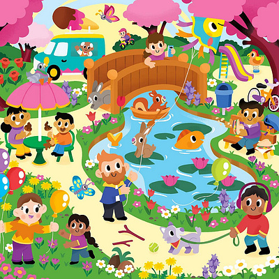 Spring vibes 🌼 3d animation app branding design flat graphic design icon illustration illustrator logo minimal motion graphics typography ui ux vector web web design website