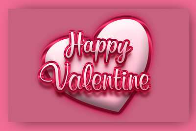 Happy Valentine Text Effect banner design effect graphic design text typography valentine