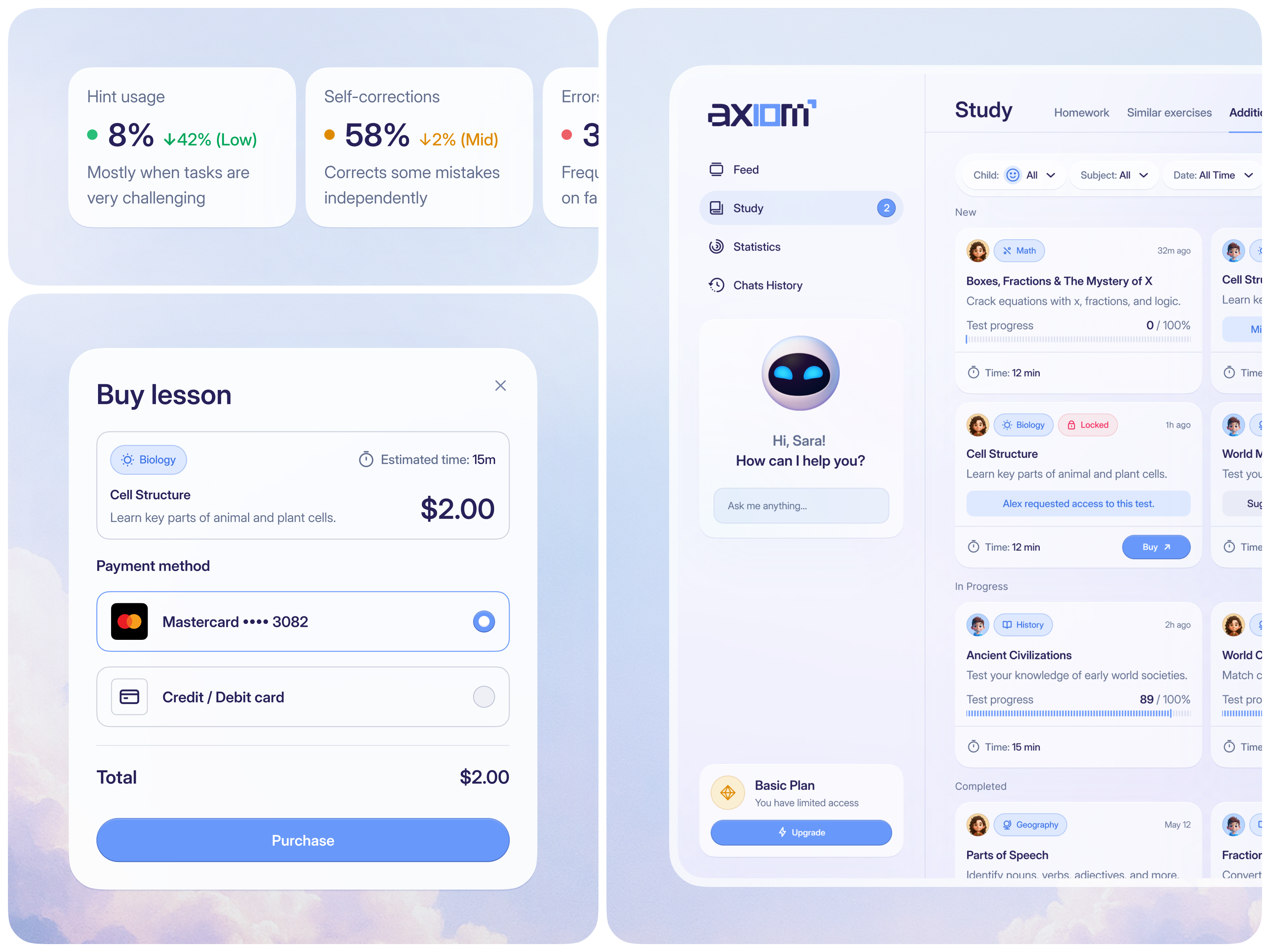 Axiom. AI tutor web-app. Details