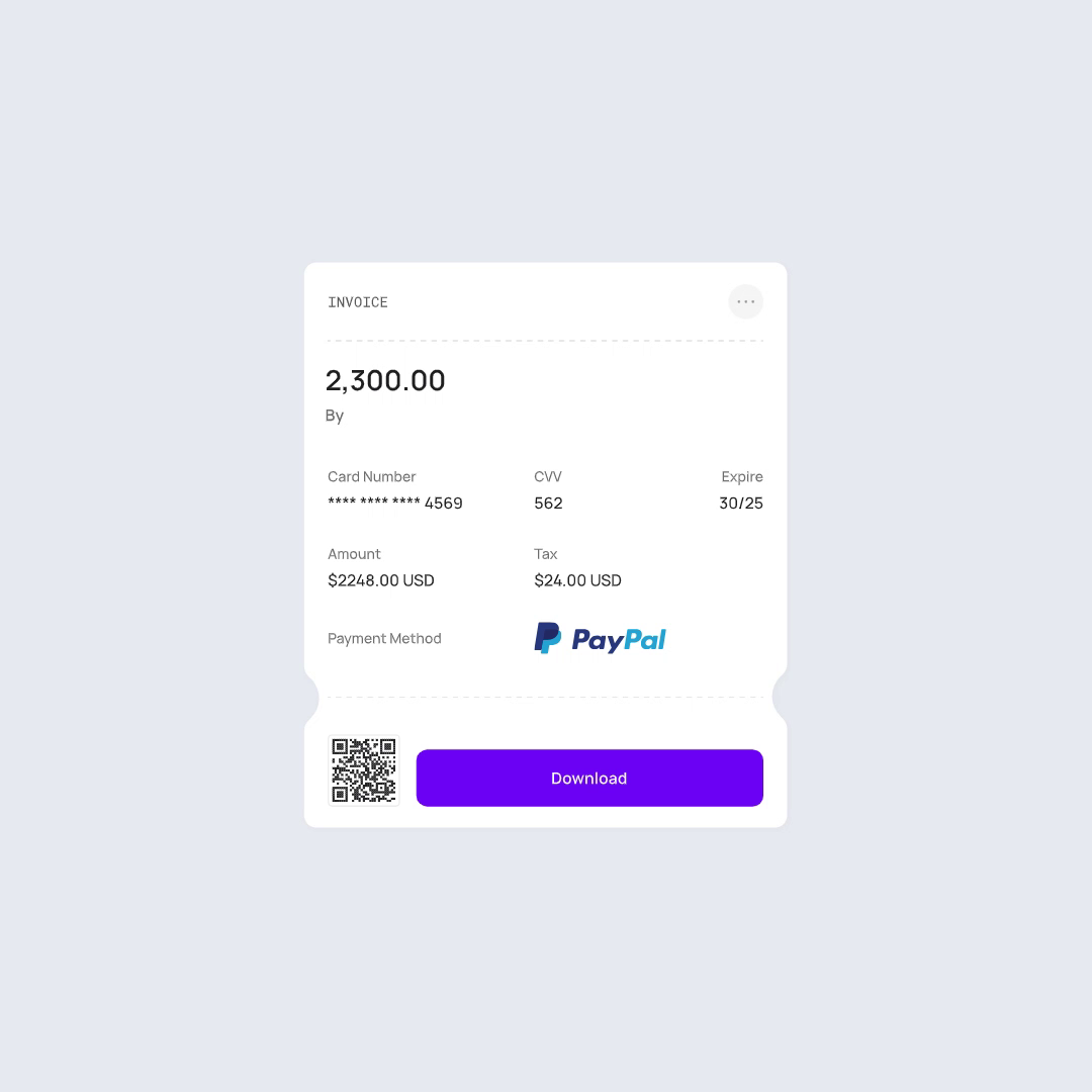 Invoice & Payment Summary — Banking Widgets Templates by Vlad Tyzun for ...