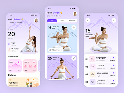 Meditation and Yoga Mobile App Design app design app ui development fitness fitness app design health app design healthcare ios app meditation app mindfulness mindset mobile app telemedicine therapy app ui ux wellness app yoga app