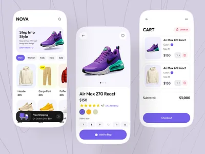 E-Commerce App – Fashion Shopping Experience app app design cart design e commerce ecommerce ecommerce app mobile mobile app online shop online store shop ui ux
