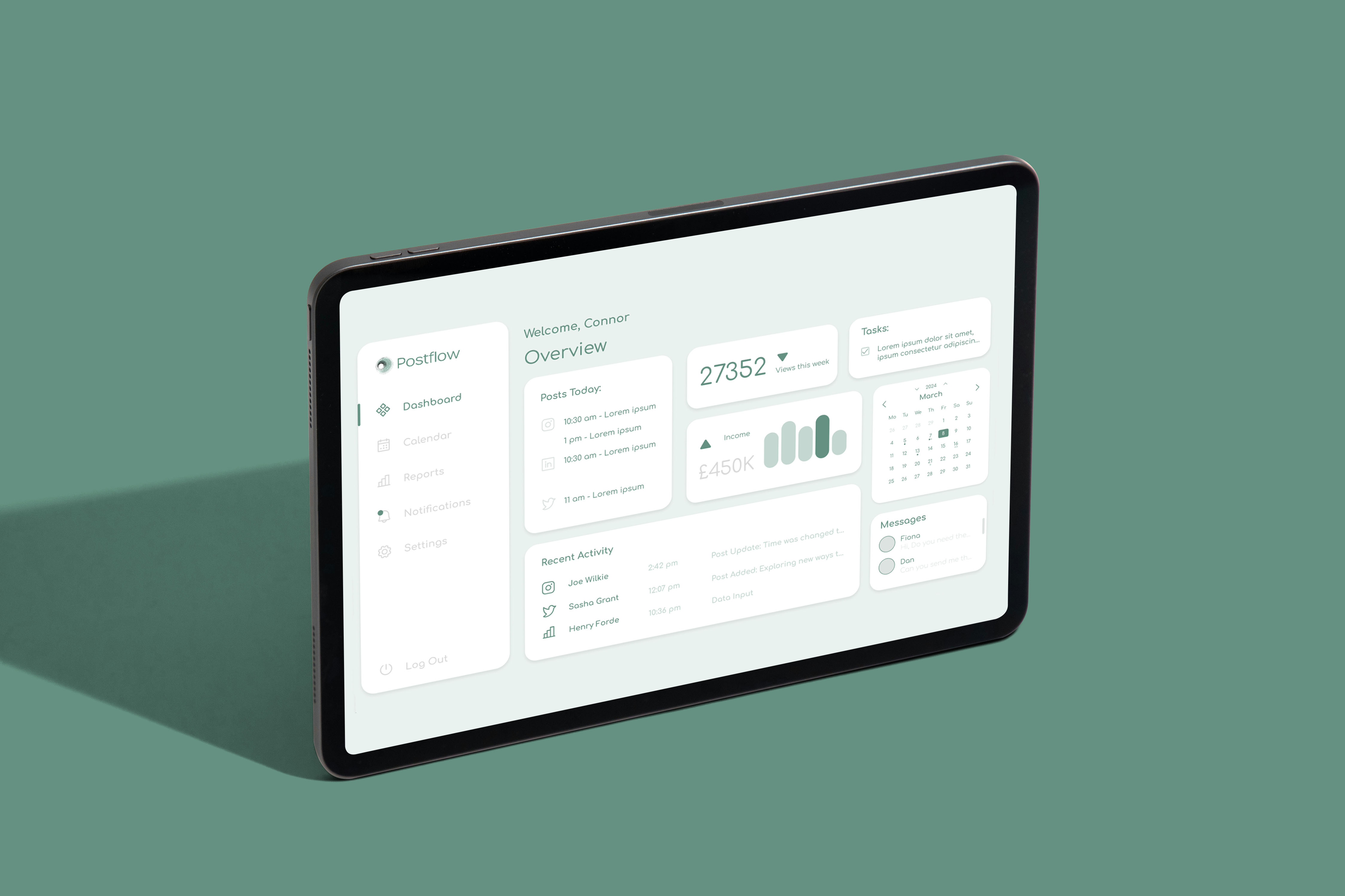 Postflow UI/UX layout app branding buttons clean design graphic design logo modern ui ux vector web design