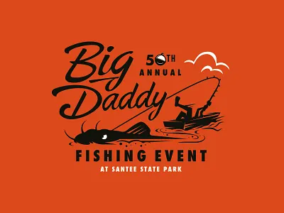 Gone Fishing branding catfish design fishing illustration lettering type typography vector