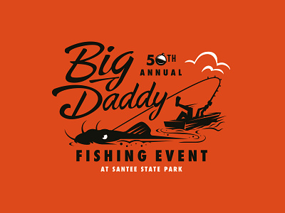 Gone Fishing branding catfish design fishing illustration lettering type typography vector