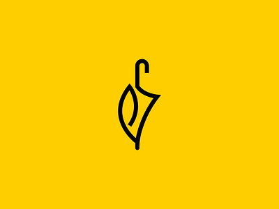 Umbrella logo , Combination mark , Leaf art black branding combination logo combination mark creative logo icon illustration leaf logo line art logotype minimal logo organic logo product rain trendy logo umbrella umbrella logo umbrella logo design yellow