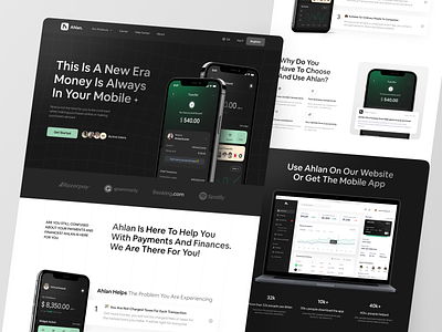 Ahlan - Finance & Banking Website 💸 banking banking website clean finance finance platfrom finance website financial fintech fintech website landing page money payment payment website transaction ui ux web design website