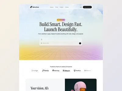 AI Coding Platform - Landing Page design ai artificial intelligence coding creative design developer fremer hero interaction interface landing page noncode productdesign saas ui ux uxdesign website webui