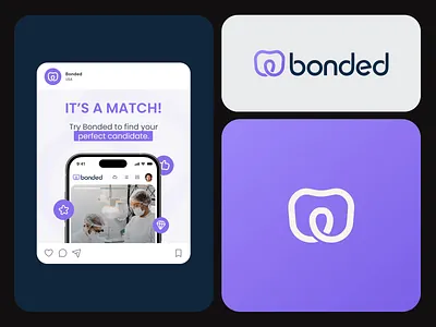 Branding & Mobile App Design for Bonded – A Dental Job Platform after effects animation app brand branding dental dentist design figma graphic design job logo logotype medicine search swipe tinder ui uiux ux
