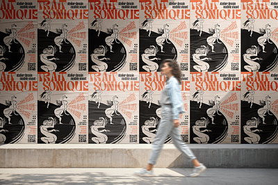 Trait Sonique • Poster Design 70s art art direction artsy poster drawing event poster graphic design groovy layout poster poster design