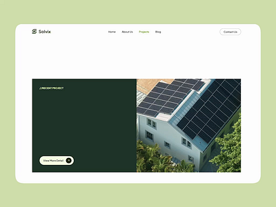 Solvix Project Page – Solar Webflow clean energy digital design ecofriendly figma green energy innovation renewable energy solar energy sustainability ui design ui inspiration ui showcase ui trends ux design webflow website