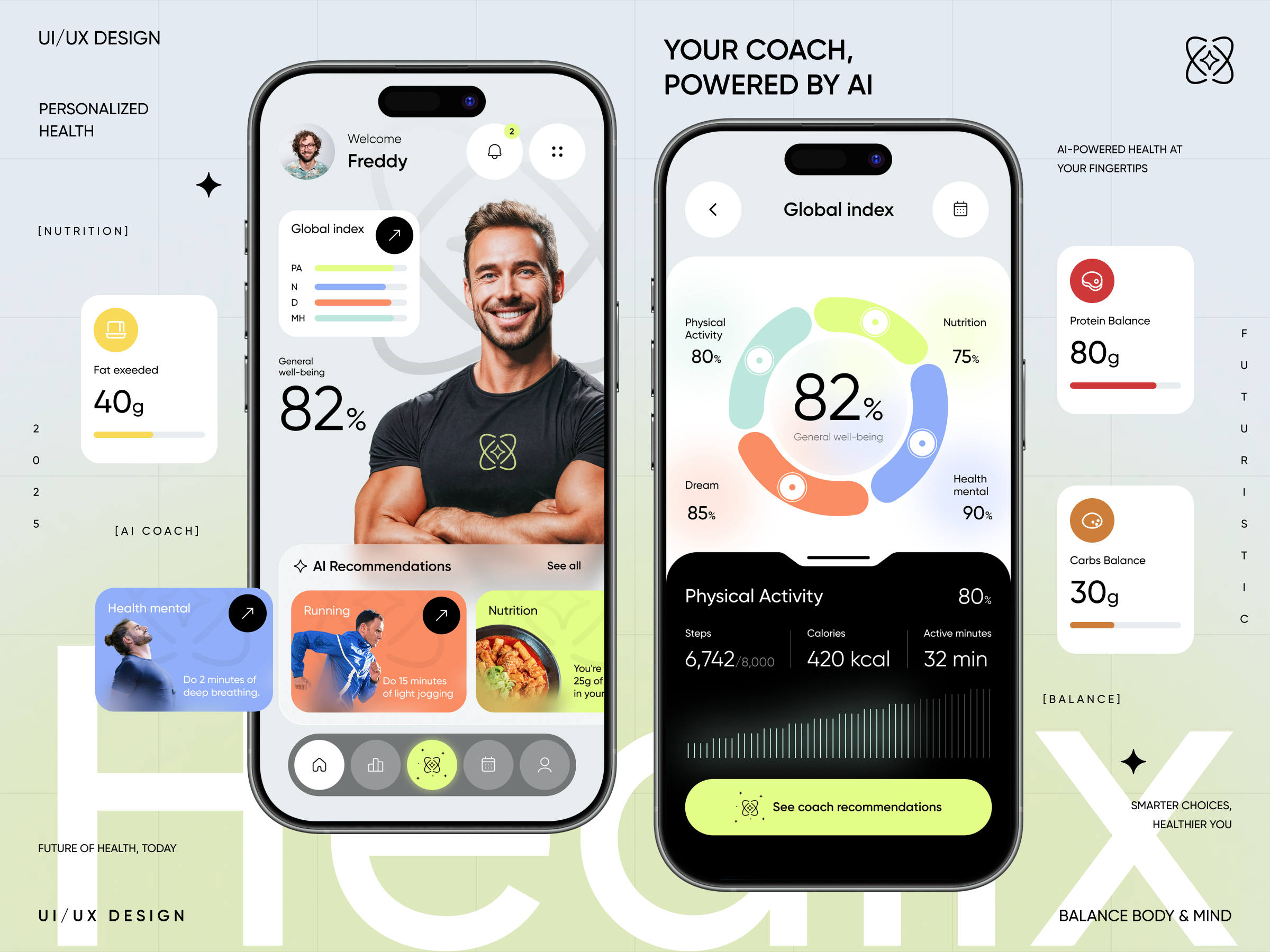 HEALIX - Personalized AI trainer ai coach ai trainer app design artificial intelligence coach fitness innovation inspiration ios minimalism product designer statistics ui design ui ux user interface ux design