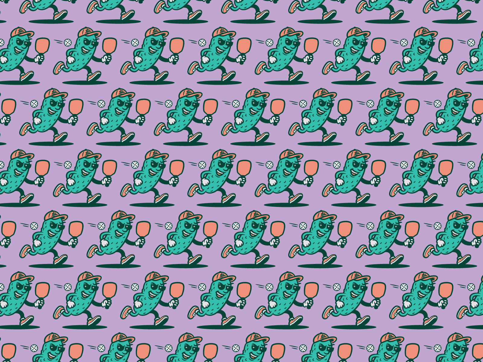 Pickleball Tournament Mascot branding character illustration logo mascot pattern pickle pickleball sport tournament vintage