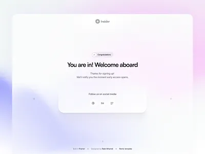 Free Insider – Waitlist Framer Template typography