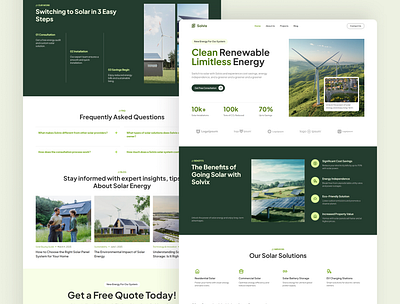 Solvix – Solar Panel Webflow digital design eco friendly environment figma innovation solar energy sustainability technology ui design ui inspiration ui showcase ui trends ux design webflow website