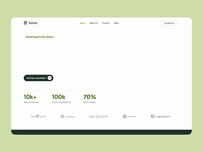 Solvix – Solar Panel Webflow digital design eco friendly environment figma innovation solar energy sustainability technology ui design ui inspiration ui showcase ui trends ux design webflow website