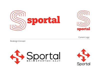 Sportal - Logo Redesign clever design dragisa trojancevic giletroja illustration logo logo design minimalism modern logo move smart sport sport logo sport news sport website sportal typography ui web portal website