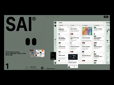 SAI® AI Work OS ∞scroll ai book chat dashboard data design illustration interface manager os simpl slide web work