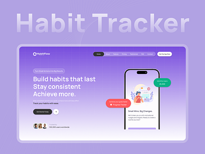 HabitFlow – AI-Powered Habit Tracking App figma intaraction design landing page productdesign template uidesign uiux uxdesign website