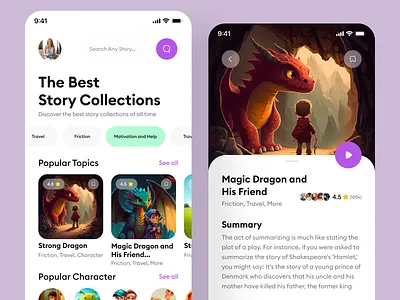 Story App Design app app design app ui story app story making app story telling app ui design