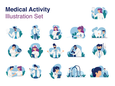 Medical Activity Illustration Set clinic
