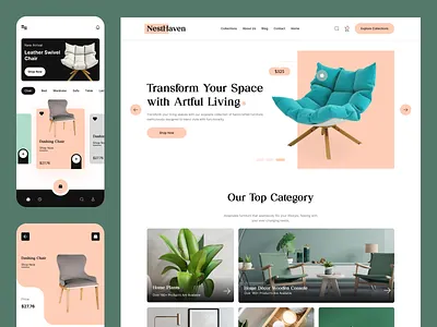Home Decor Website Landing Page Design furniture website design