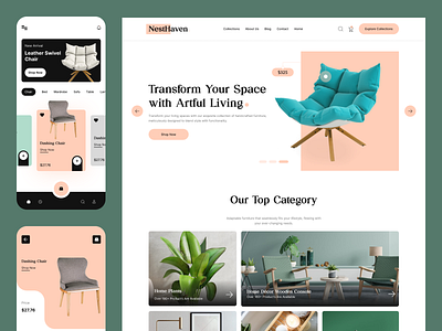Home Decor Website Landing Page Design furniture website design