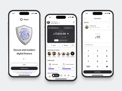 Fintech Mobile App 3d accent account app card chart clean creative design fireart keyboard list navigation pay payment transfer ui ux
