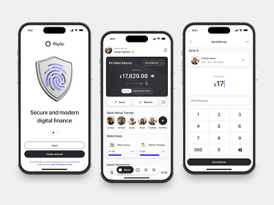 Fintech Mobile App 3d accent account app card chart clean creative design fireart keyboard list navigation pay payment transfer ui ux