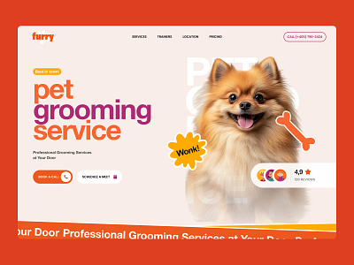 Furry - Pet Grooming Service 3d animation branding design figma graphic design illustration logo motion graphics typography ui ux vector