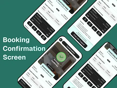 Hotel Booking Confirmation Screen UI - Day 54 of DailyUI app app screen confirmation page confirmation screen dailyui design mobile app screen mobile app ui mobile screen mobile ui ui ui design ui ux uiux web design