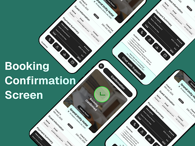 Hotel Booking Confirmation Screen UI - Day 54 of DailyUI app app screen confirmation page confirmation screen dailyui design mobile app screen mobile app ui mobile screen mobile ui ui ui design ui ux uiux web design