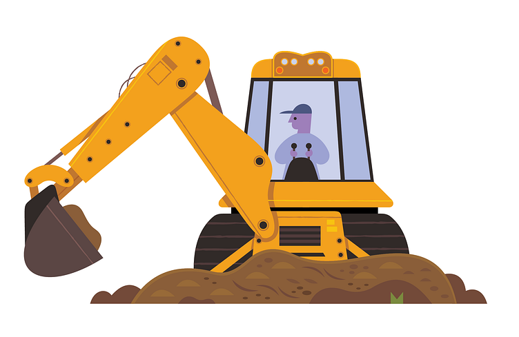 Backhoe 3d animation app branding design graphic design illustration logo motion graphics typography ui ux vector