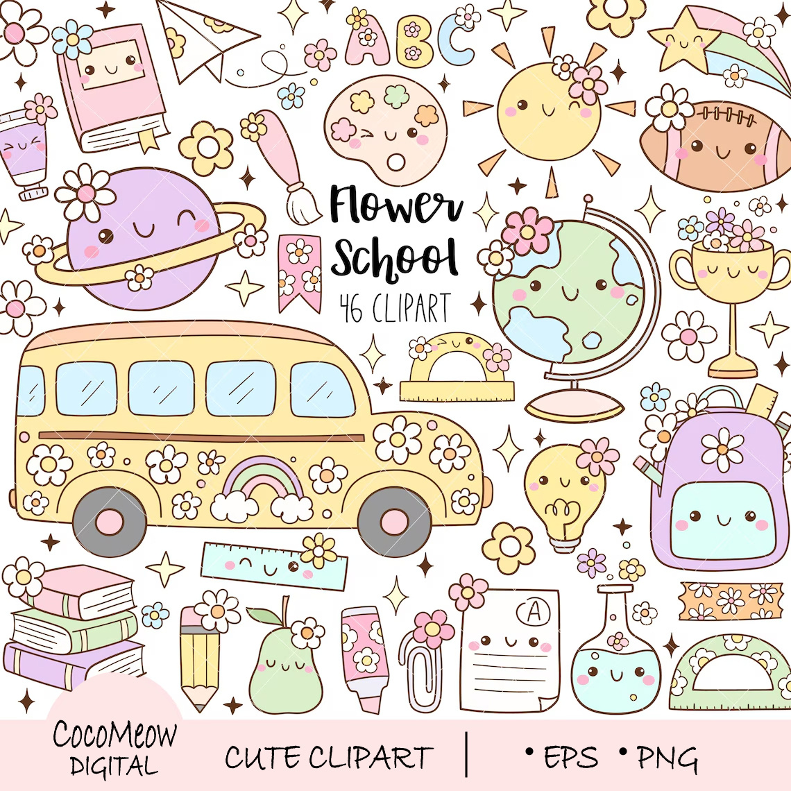 Flower school clipart Pastel adorable astronaut astronomy companion cosmos cute domestic friendship galaxy housepet paw planet playful rocket satellite science space tail technology whiskers