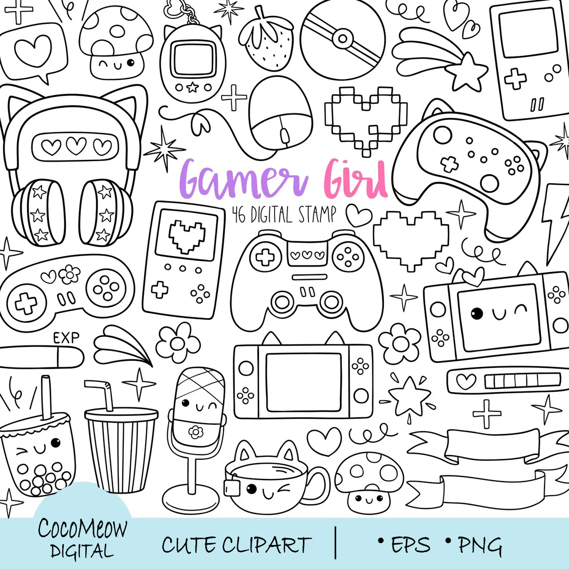 Gamer girl digital clipart awareness bloodtest care clinic diabetes exercise health healthcare heartrate hospital illustration insulin medicine nurse nutrition patient professional syringe treatment vector