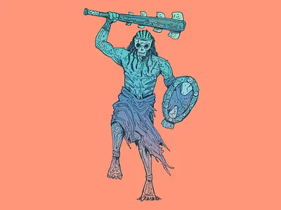 Reckless - Inktober day 8 art aztek cartoon character character design design drawing illustration inktober inktober 2025 mayan mexico tribal warrior