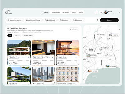 Real Estate Listing Platform UI map integration