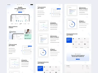 Chatbeat website landing page blue figma framer graphic design landing page light theme minimal mint ui ux website design white