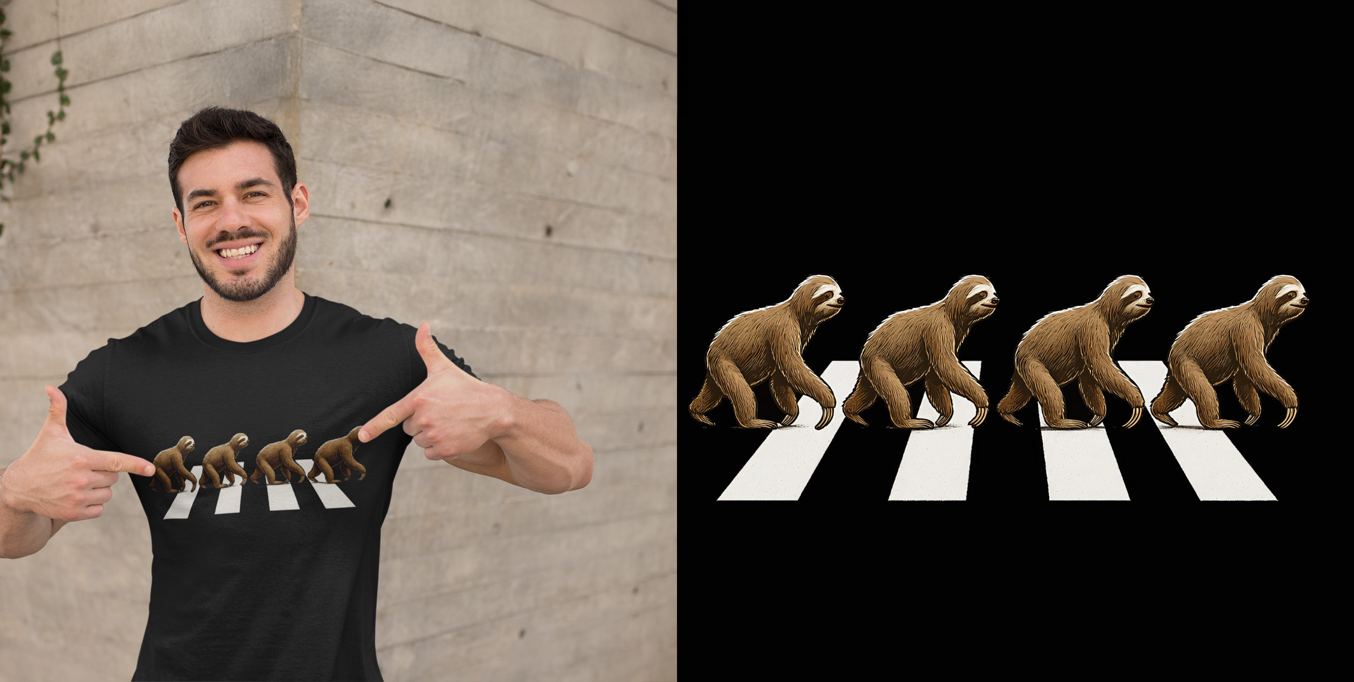 Funny Sloth Illustration — Apparel Context Mockup illustration shirt