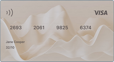 Elegant Digital Card UI: Beige Waves abstract card ui credit card minimalist payment card visa