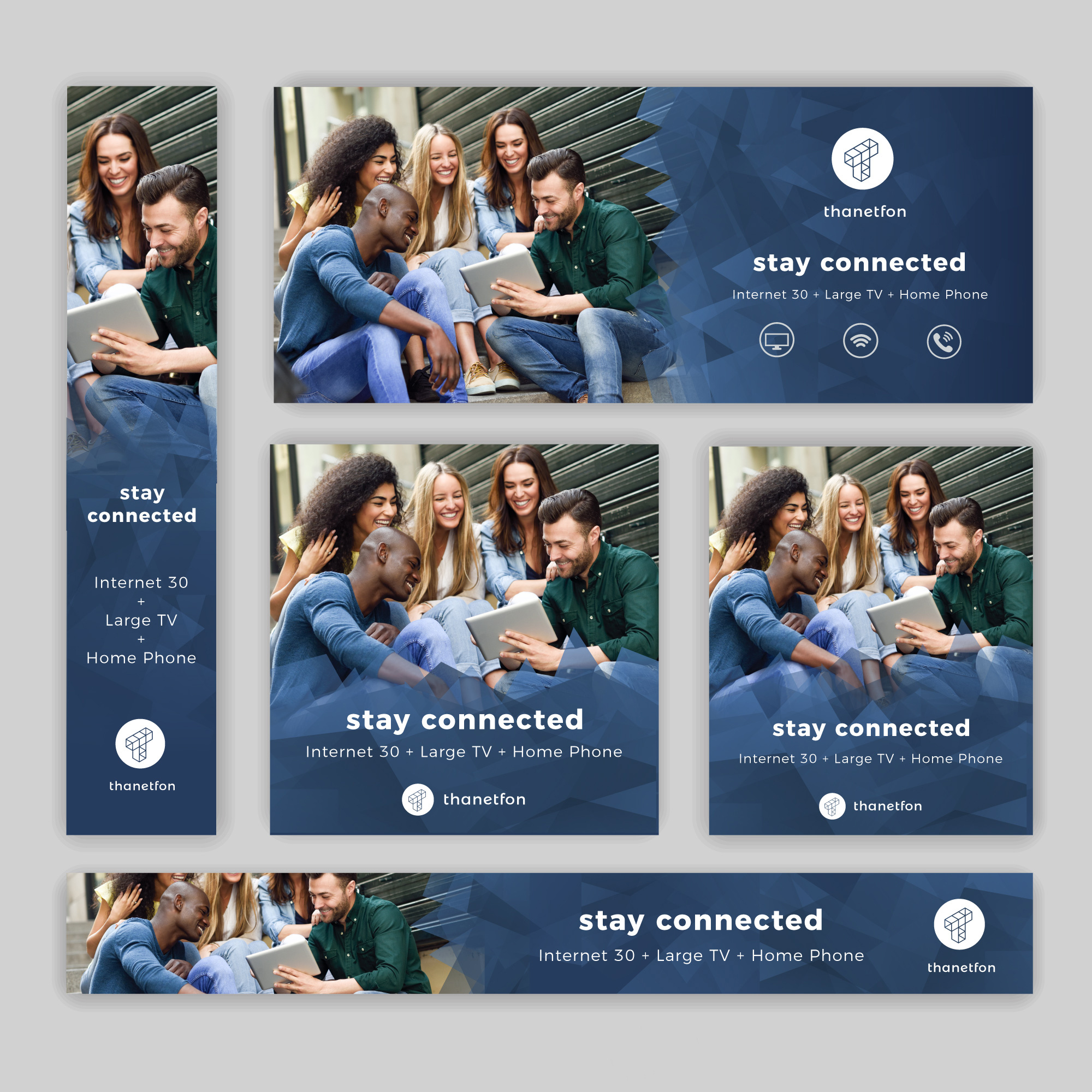 Thanetfon — Stay Connected Static Ad Design addesign bannerdesign branding creativeads digitalads graphic design marketingdesign socialmediaads staticbanner