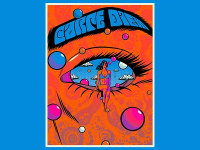 Carpe Diem 1960 chunky type design face figurative art human illustration lettering psychedelic retro summer surrealism tipografia typography vector vintage