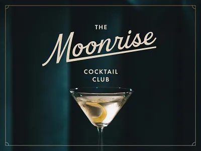 The Moonrise Cocktail Club alcohol beverly drive branding club cocktail drink futura hoodzpah identity logo moon script